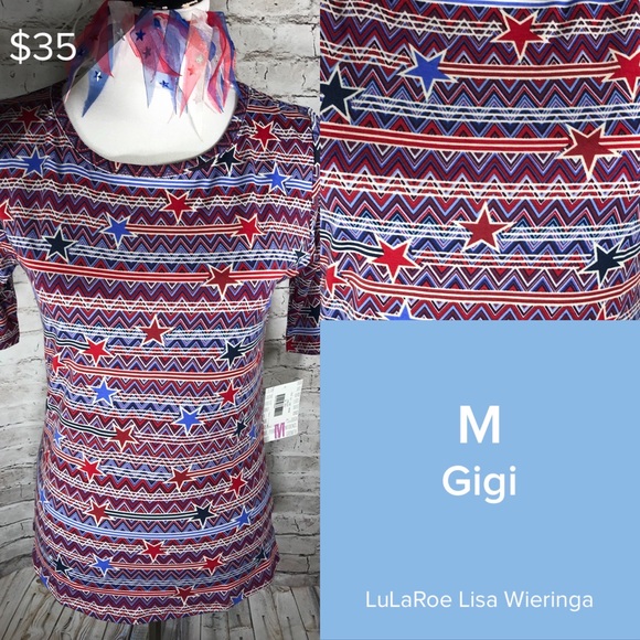 LuLaRoe Tops - LuLaRoe Americana Gigi LuLaRoe Tops - LuLaRoe Americana Gigi